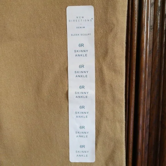 New Directions Button Fly High Rise Jeans - Khaki, Size 6 - Picture 12 of 16